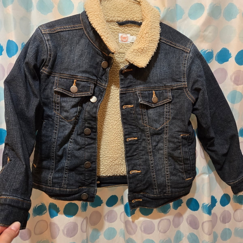 Wonder Nation Dark Blue Jean Jacket with Cream Lining